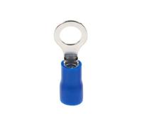 DQZRTUECA 50Pcs Brass Tin Plated Insulated Circle Crimp Terminals Connectors Multiple Sizes Multicolor(Blue,RV1.25-4)