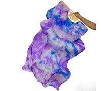 DQZRTUECA Belly Dance Long Fan 2 Pcs 70.8 in/180 cm Multicolor