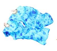 DQZRTUECA Belly Dance Long Fan Pois 59" Silk Veils Multicolor Adjustable