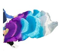 DQZRTUECA Belly Dance Silk Fan Veil Multicolor Multiple Sizes