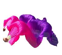 DQZRTUECA Belly Dance Silk Fan Veil Multicolor Multiple Sizes