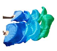 DQZRTUECA Belly Dance Silk Fan Veil Multicolor Multiple Sizes