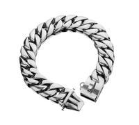 DQZRTUECA Big Dog Chain Collar, Cuban Dog Chain With Safety Lock, 32MM Width Strong Heavy Duty Chew Proof For Medium Large Dogs American Pitbull German Shepherd(Stainless Steel,28inch)