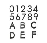 DQZRTUECA Black Silver House Number Letter Sticker 6cm Height(C,Noir)