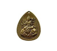 DQZRTUECA Brass 12 Zodiac Eight Guardian Gods Buddha Pendant 48x35x3mm