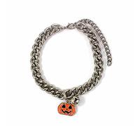 DQZRTUECA Cat Dog Chain Collar Walking Training Collar With Bell Pumpkin Pendant Necklace Chain for Small Medium Dogs(XS: 17cm~22cm)