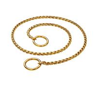 DQZRTUECA Chain Dog Training Choke, Stainless Steel Collar Chain, Puppy Metal Snake Chain Pet Show Slip Collar,Collar For Training Walking(Gold,3.6mm*22in)