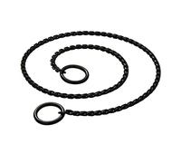 DQZRTUECA Chain Dog Training Choke, Stainless Steel Collar Chain, Puppy Metal Snake Chain Pet Show Slip Collar,Collar For Training Walking(Black,2.9mm*16in)