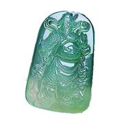DQZRTUECA Chalcedony Guan Gong Pendant Green 48x31x8mm
