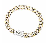 DQZRTUECA Dog Chain Collar Dog Collar,Waterproof Steel Metal Cuban Chain Basic Dog Collar For Small Puppy Medium Large Pet(Gradual Gold,16inch)