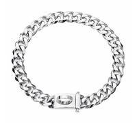 DQZRTUECA Dog Chain Collar Dog Collar,Waterproof Steel Metal Cuban Chain Basic Dog Collar For Small Puppy Medium Large Pet(Stainless,20inch)
