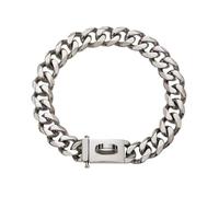 DQZRTUECA Dog Chain Collar Gold Dog Collar, 19mm Cuban Link Collar, 316L Martingale Stainless Steel, Chew Proof Heavy Duty Pitbull Collar(Silver,26inch)
