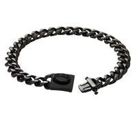 DQZRTUECA Dog Chain Collar Gold Dog Collar, 19mm Cuban Link Collar, 316L Martingale Stainless Steel, Chew Proof Heavy Duty Pitbull Collar(Black,8inch)