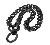 DQZRTUECA Dog Collars For Medium Dogs, 15mm Thick Cuban Link Chain Dog Collar, Strong Heavy Duty Multicolour Plated Gold Chain Dog Collar(Black,28inch)