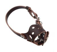 DQZRTUECA Dog Muzzle Microfiber Leather Adjustable Training Multiple Sizes(Brown,S)
