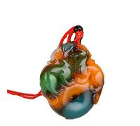 DQZRTUECA Double-Sided PiXiu Pendant 50x42x12mm