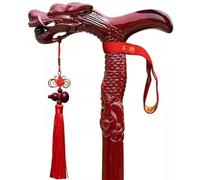 DQZRTUECA Dragon Head Walking Cane Small Leaf Red Sandalwood Hand Carved 75kg Load 80-92cm(92Cm(Use Height 176-180Cm))