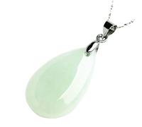 DQZRTUECA Emerald Water Drop Bead Pendant Charm Hand-Carved Amulet Gift 17x13mm