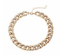 DQZRTUECA Gold Decorative Dog Choker Link with Diamond Adjustable Necklace Puppy Jewelry Outfits Photo Props for Small Medium Dogs