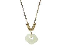 DQZRTUECA Green Bead Pendant Choker Necklace For Women Peace Buckle