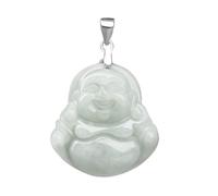DQZRTUECA Green Laughing Buddha Pendant On Chain 0.82x0.80 inch 26 inch(D+007)