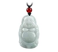 DQZRTUECA Green Laughing Buddha Pendant On Chain 0.82x0.80 inch 26 inch(G+007)