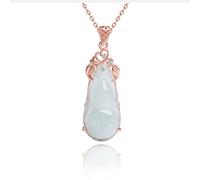 DQZRTUECA Hand Carved Ice Seed Calabash Inlay Necklace Pendant Unisex Luck Amulet Gift