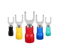 DQZRTUECA Insulated Fork Crimp Terminal 100 Pcs Multicolor Multiple Sizes Copper PVC(Yellow,SV3.5-5)