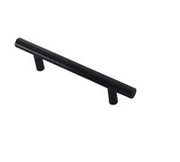 DQZRTUECA Kitchen Cabinet Handles, Stainless Steel T Bar Cabinet Pulls Multiple Sizes Hollow Tube Handle Black Silver Gold(Black 288mm)