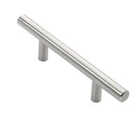 DQZRTUECA Kitchen Cabinet Handles, Stainless Steel T Bar Cabinet Pulls Multiple Sizes Hollow Tube Handle Black Silver Gold(Silver 128mm)