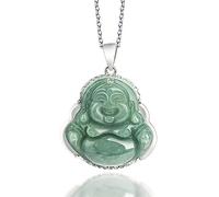 DQZRTUECA Laughing Buddha Pendant Necklace Green(Buddha 01)