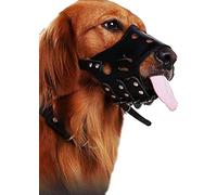 DQZRTUECA Leather Dog Muzzle Multicolor Multiple Sizes(Black,M)