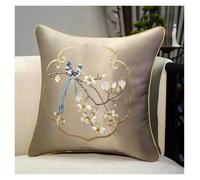 DQZRTUECA Satin Cushion Covers Pack Of 2 Embroidered Birds Floral Pattern Multicolor Multiple Sizes(Gray,40x60cm)