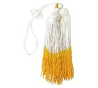 DQZRTUECA Silk Chinese Sword Tassel With White And Transparent Beads For Tai Chi Sword Multicolor(Yellow+white)