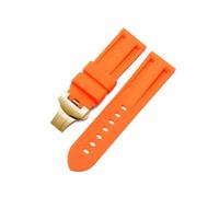 DQZRTUECA Soft Rubber Silicone Diver Watch Strap, Butterfly Clasp Rubber Watchband 24Mm 26Mm for Luminor Submersible Colorful Silicone Sport Watch Strap/Black Black 2/24Mm(Orange,24mm)