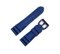 DQZRTUECA Soft Rubber Silicone Diver Watch Strap, Natural Rubber Silicone 24 26Mm Watch Man Pin Buckle Strap(Blue black clasp,22mm)