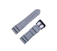 DQZRTUECA Soft Rubber Silicone Diver Watch Strap, Natural Rubber Silicone 24 26Mm Watch Man Pin Buckle Strap(Gray black clasp,24 mm)