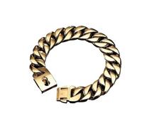 DQZRTUECA Strong Heavy Duty 316L Stainless Steel, Secure Snap Buckle- Cuban Link Chain Collar For Large Dogs(Stainless Steel,22'')