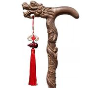 DQZRTUECA Traditional Spiral Dragon Walking Cane Wenge Wood Adjustable Height (80-92cm) 90kg Load Capacity(80Cm(Use Height 150-155Cm))