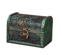 DQZRTUECA Treasure Chest with Lock, Wooden Treasure Chest Trinket Box Multicolor(Green)