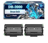 DR-2000 Drum Unit Compatible for Brother DCP-7010L Fax 2820 Fax 2825ML HL-2020 HL-2040 HL-2070N Printers, With Chip Large Capacity 12000 Pages (2-Pack Black)