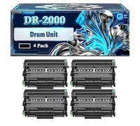 DR-2000 Drum Unit Compatible for Brother MFC-2500 MFC-7420 DCP-7020 Fax 2820ML Fax 2920 HL-2030 Printers, With Chip Large Capacity 12000 Pages (4 Pack Black)