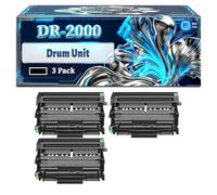 DR-2000 Drum Unit Compatible for Brother MFC-2500 MFC-7420 DCP-7020 Fax 2820ML Fax 2920 HL-2030 Printers, With Chip Large Capacity 12000 Pages (3 Pack Black)