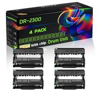 DR-2300 Compatible for Brother Drum Unit with Chip HL-L2360DW HL-L2365DW MFC-L2700DN MFC-L2700DW MFC-L2712 MFC-L2720DW Printers (4 Pack Black)