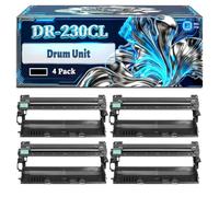 DR-230CL Drum Unit Compatible for Brother DCP-9010 HL-3040CN HL-3070CW MFC-9120CN MFC-9320CW Printers, With Chip Large Capacity 15000 Pages (4 Pack Black)