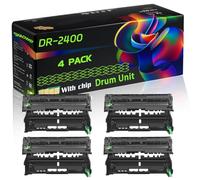 DR-2400 Compatible for Brother Drum Unit with Chip DCP-L2530DW DCP-L2550DN HL-L2310D HL-L2350DW Printers (4 Pack Black)