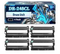 DR-248CL Drum Unit Compatible for Brother MFC-L3740CDW MFC-L3760CDW MFC-L3740CDWE MFC-L8340CDW MFC-L3740DWE MFC-L8390CDW Printers, With Chip Large Capacity 12000 Pages (4 Pack Black)
