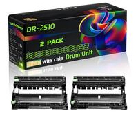 DR-2510 Compatible for Brother Drum Unit with Chip HL-L2400DWE HL-L2865DW HL-L2445DW HL-L2400DW Printers (2-Pack Black)