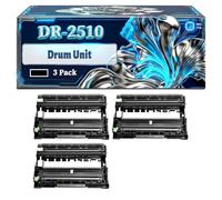 DR-2510 Drum Unit Compatible for Brother DCP-L2620DW DCP-L2660DW DCP-L2627DWE DCP-L2665DW DCP-L2627DWXL Printers, With Chip Large Capacity 15000 Pages (3 Pack Black)