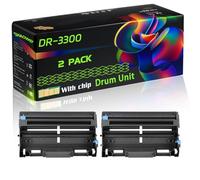 DR-3300 Compatible for Brother Drum Unit with Chip DCP-8110DN DCP-8250DN HL-5440D HL-5450DN HL-5470DW HL-6180DW MFC-8510DN MFC-8520DN Printers (2-Pack Black)